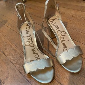 Gold Sam Edelman block heel - worn once!